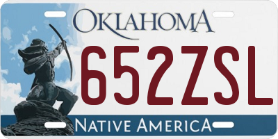 OK license plate 652ZSL