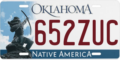 OK license plate 652ZUC