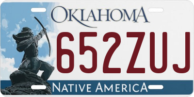 OK license plate 652ZUJ