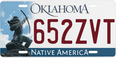 OK license plate 652ZVT