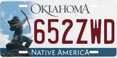 OK license plate 652ZWD