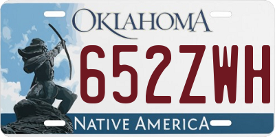 OK license plate 652ZWH