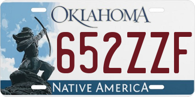 OK license plate 652ZZF