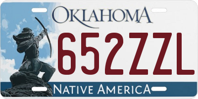 OK license plate 652ZZL