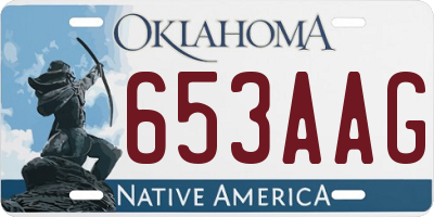 OK license plate 653AAG