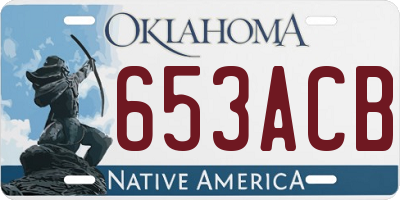 OK license plate 653ACB