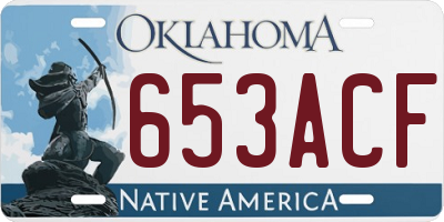 OK license plate 653ACF