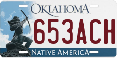OK license plate 653ACH