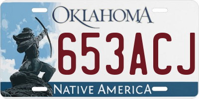 OK license plate 653ACJ