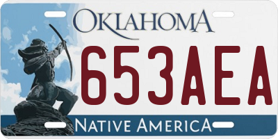 OK license plate 653AEA