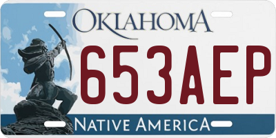 OK license plate 653AEP