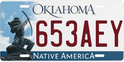 OK license plate 653AEY