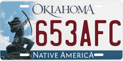 OK license plate 653AFC