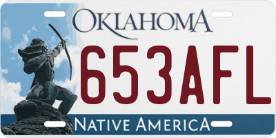 OK license plate 653AFL