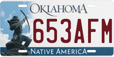 OK license plate 653AFM