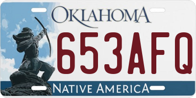 OK license plate 653AFQ
