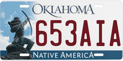 OK license plate 653AIA