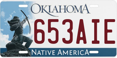 OK license plate 653AIE