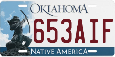 OK license plate 653AIF