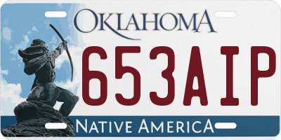 OK license plate 653AIP
