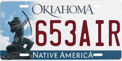 OK license plate 653AIR