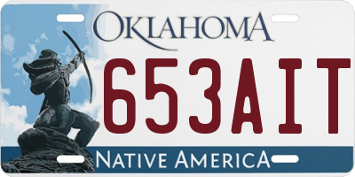 OK license plate 653AIT