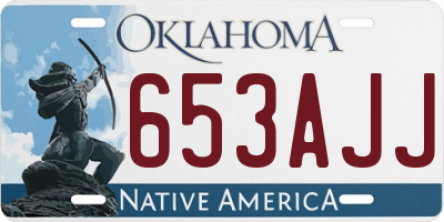 OK license plate 653AJJ