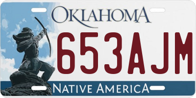 OK license plate 653AJM