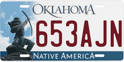 OK license plate 653AJN