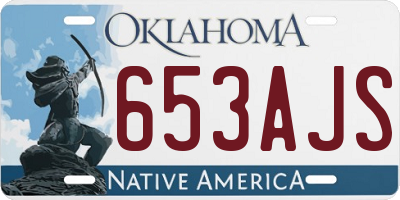OK license plate 653AJS