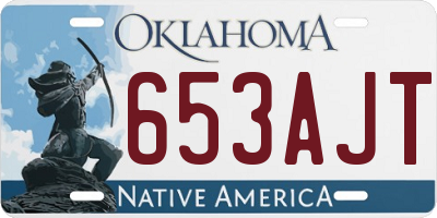 OK license plate 653AJT