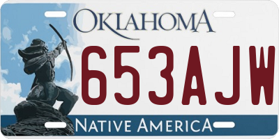 OK license plate 653AJW