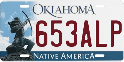 OK license plate 653ALP
