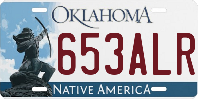 OK license plate 653ALR