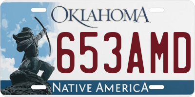 OK license plate 653AMD