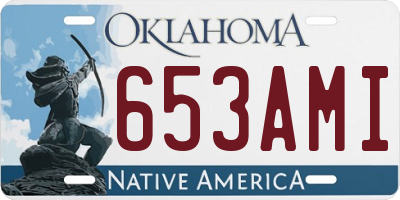 OK license plate 653AMI