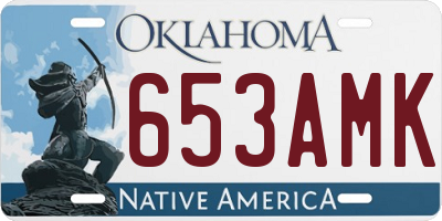 OK license plate 653AMK