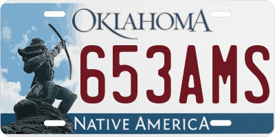 OK license plate 653AMS