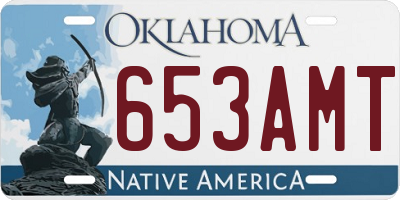 OK license plate 653AMT