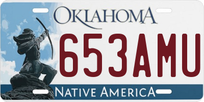 OK license plate 653AMU