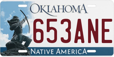 OK license plate 653ANE