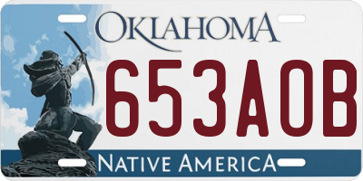 OK license plate 653AOB