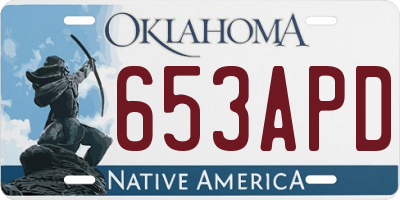 OK license plate 653APD
