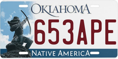 OK license plate 653APE