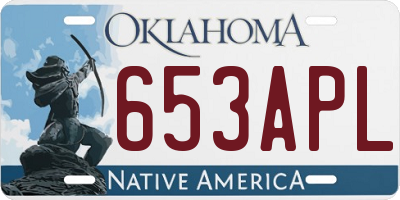 OK license plate 653APL