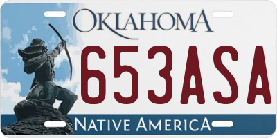 OK license plate 653ASA