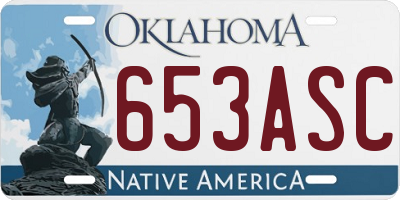 OK license plate 653ASC