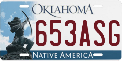 OK license plate 653ASG