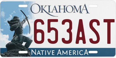 OK license plate 653AST