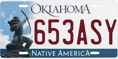 OK license plate 653ASY
